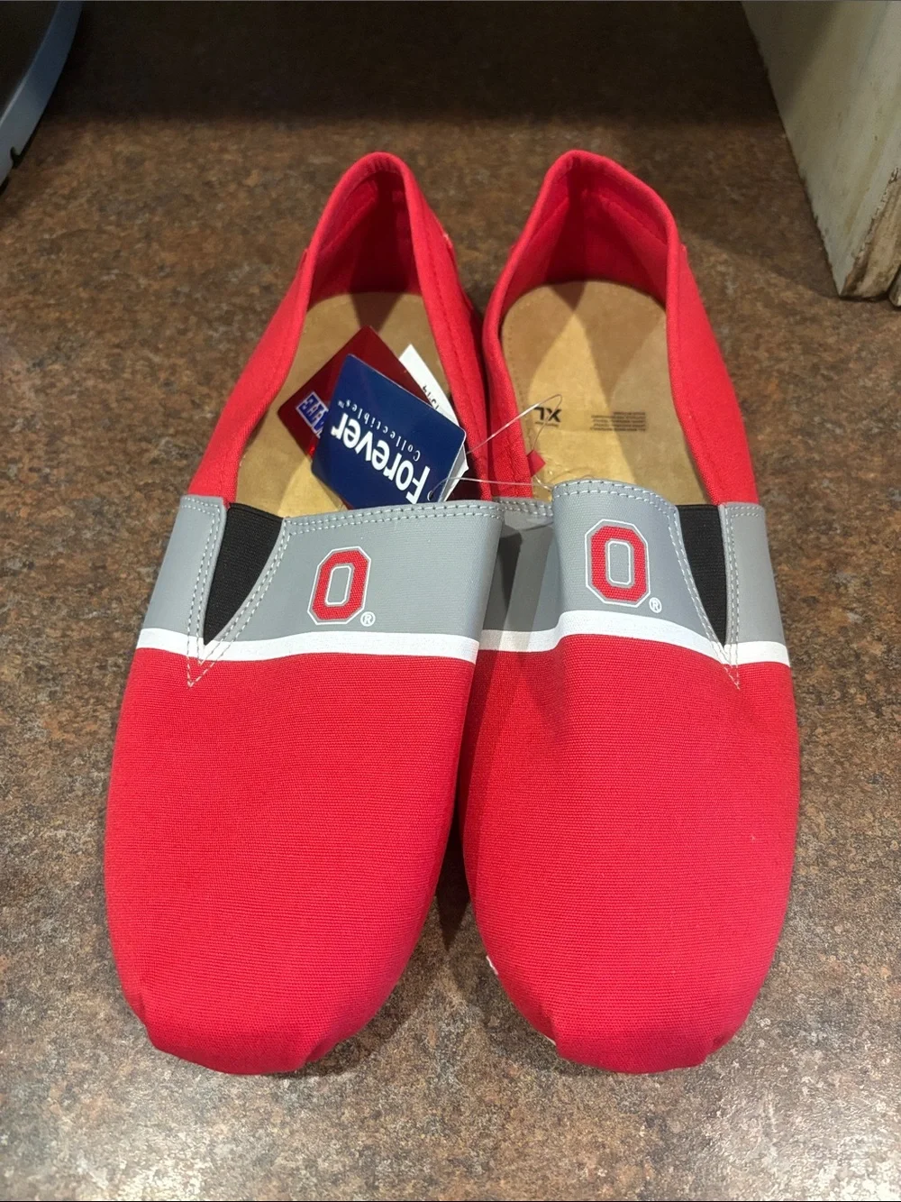 Ohio State Canvas Slip-On Loafers with Gray and White Accents